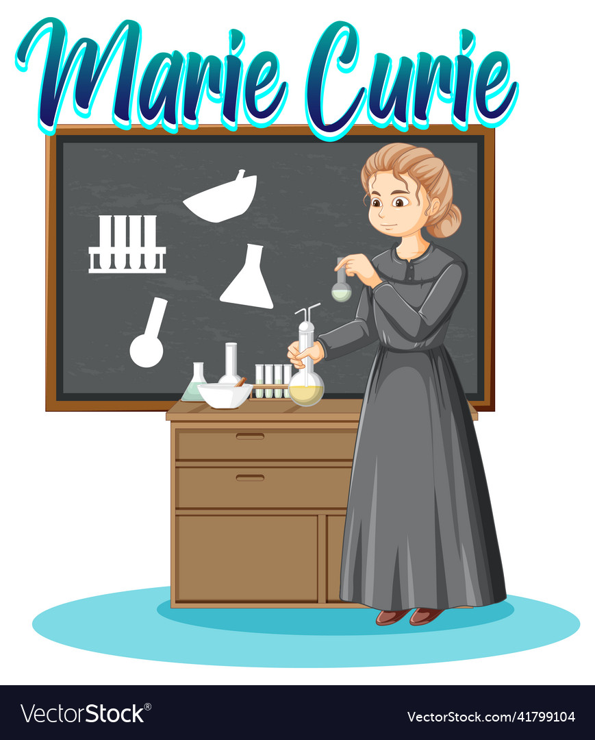 portrait-of-marie-curie-in-cartoon-style-vector-41799104